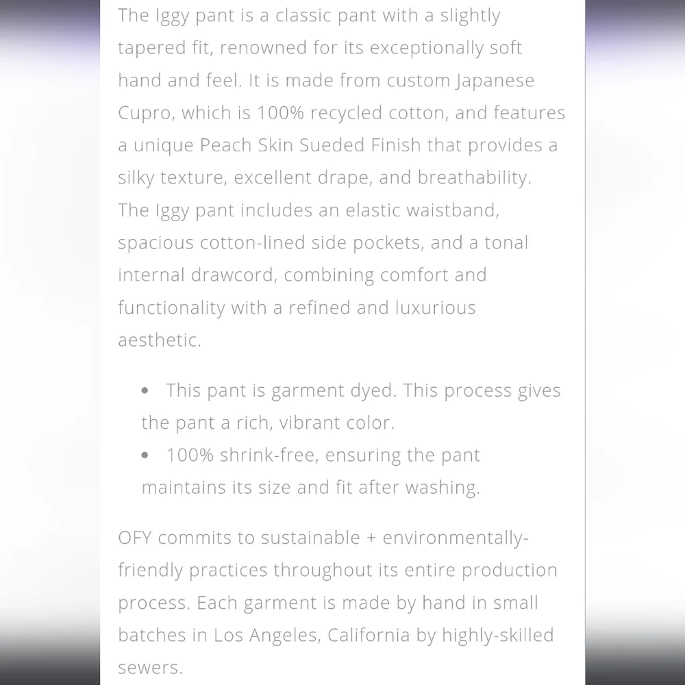 Ofy | IGGY PANT - AVOCADO OIL  EUC - Picture 5 of 6